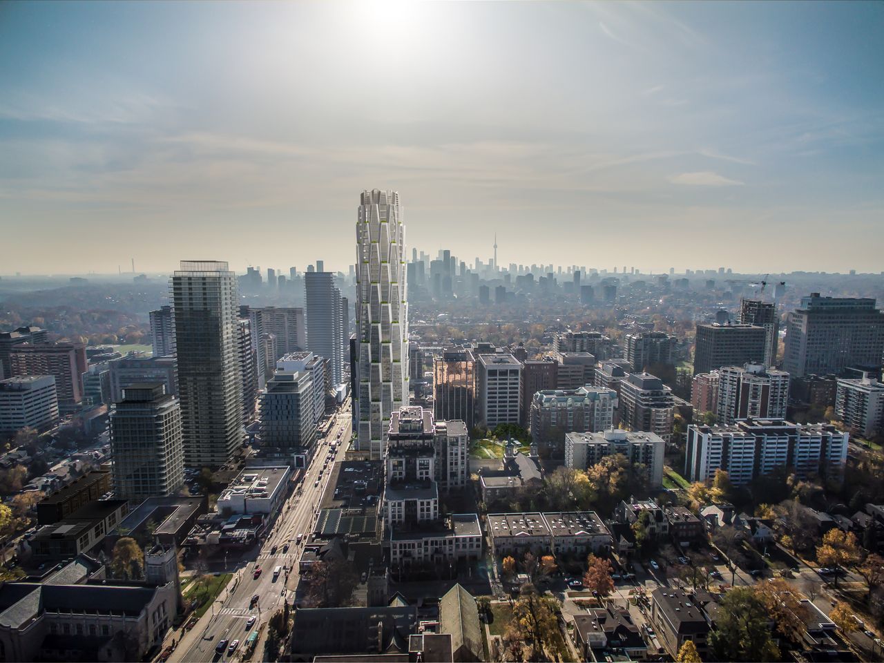 The design for One Delisle hi-rise building that looks to impress the city of Toronto with its organic appearence and offering of public and retail space for the community.