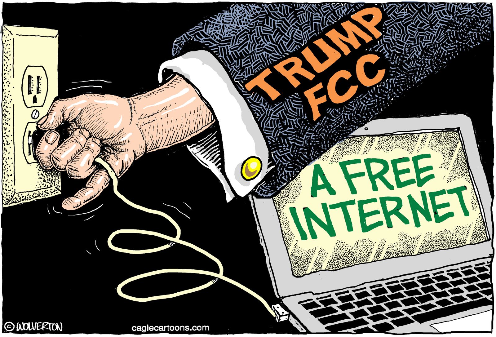 Political cartoon U.S. Trump FCC Net Neutrality internet | The Week