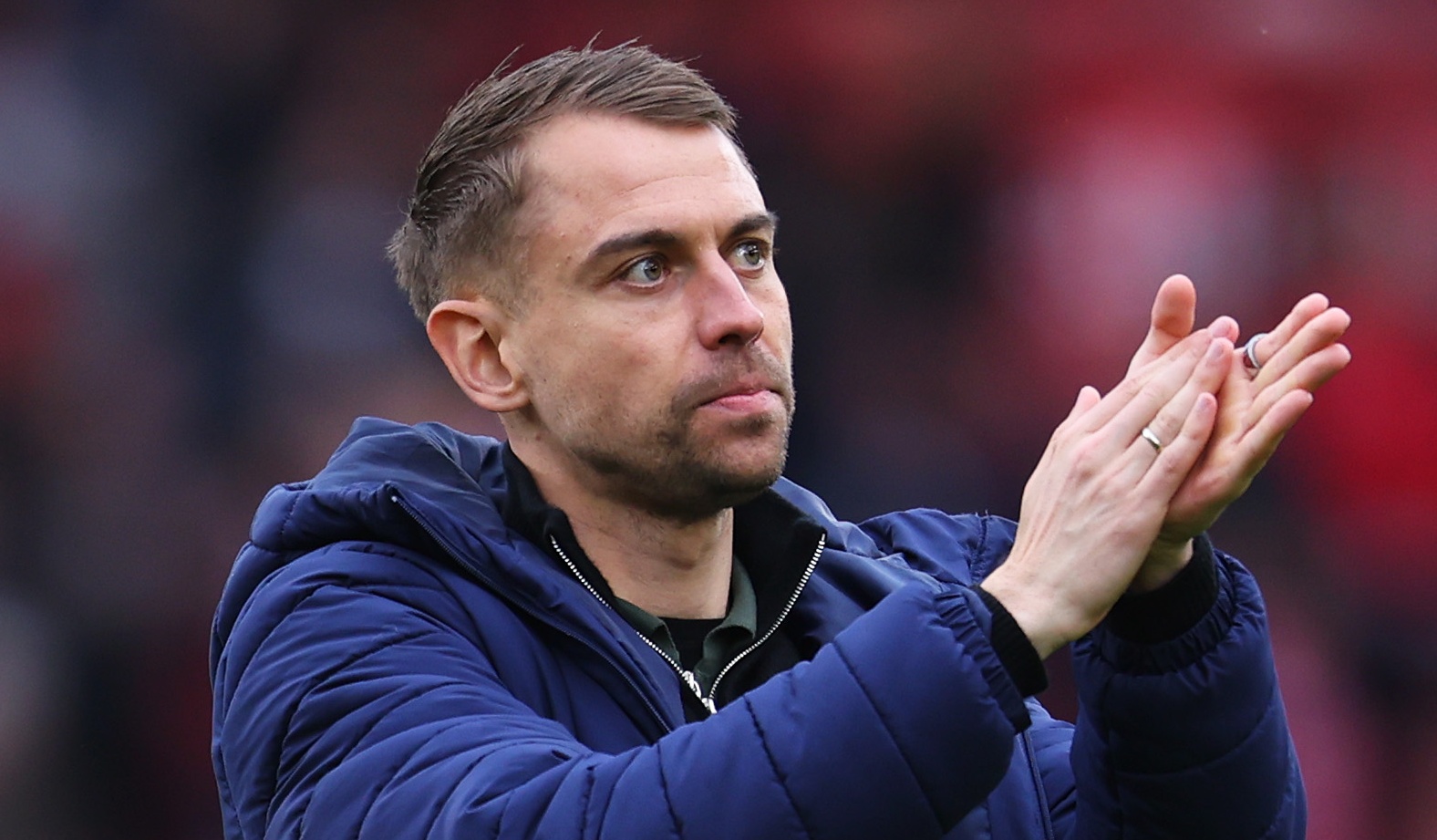 Tonda Eckert, Manager of Southampton, acknowledges the fans following the Sky Bet Championship Play Off Semi Final Second Leg match against Middlesbrough.