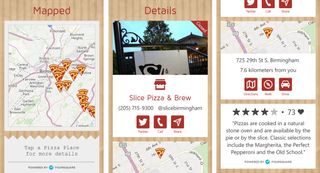 Pizza Pointer Map View and Details Pages