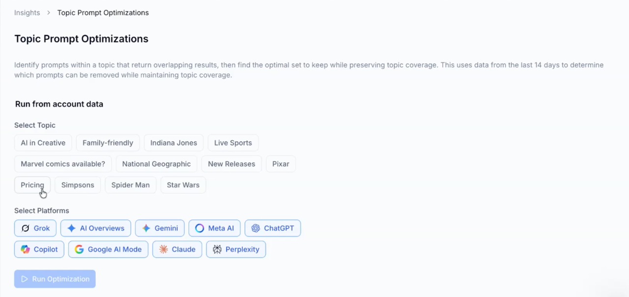 scrunch topic prompt optimizations