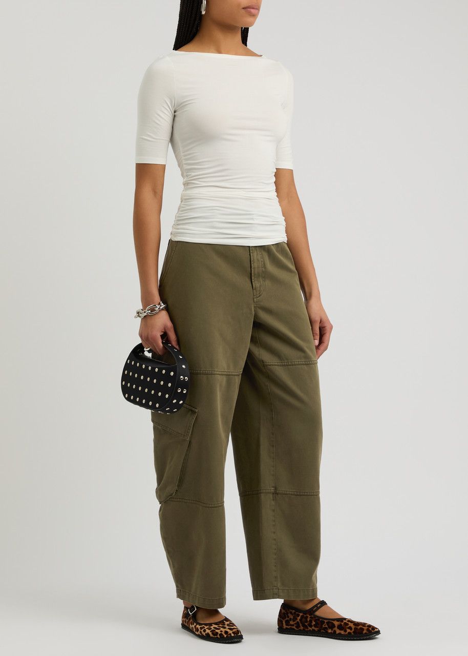 The Bubble Barrel-Leg Cotton Cargo Trousers