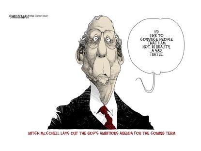 Political cartoon Mitch McConnell Congress turtle