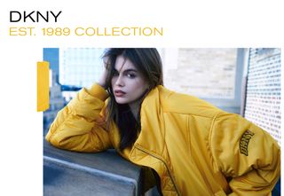 Kaia Gerber modeling for DKNY