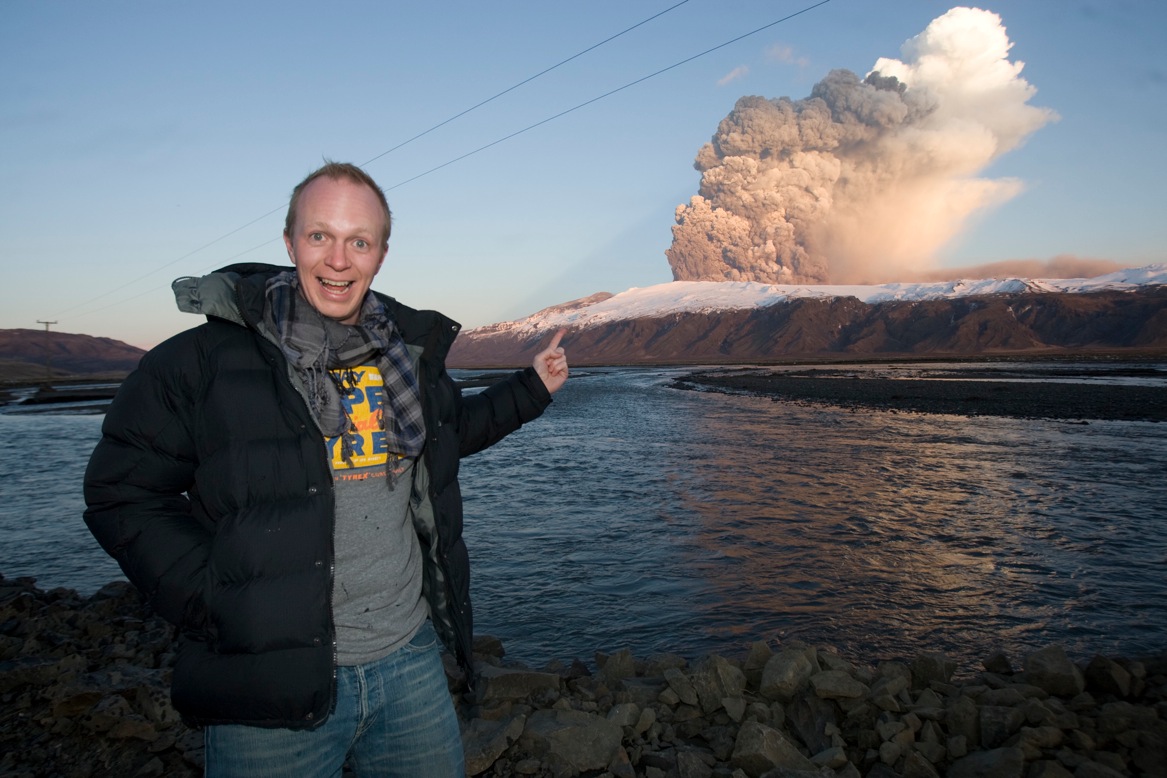 Scottish Sun reporter Nick Sharpe at the Iceland volcano eruption 2010