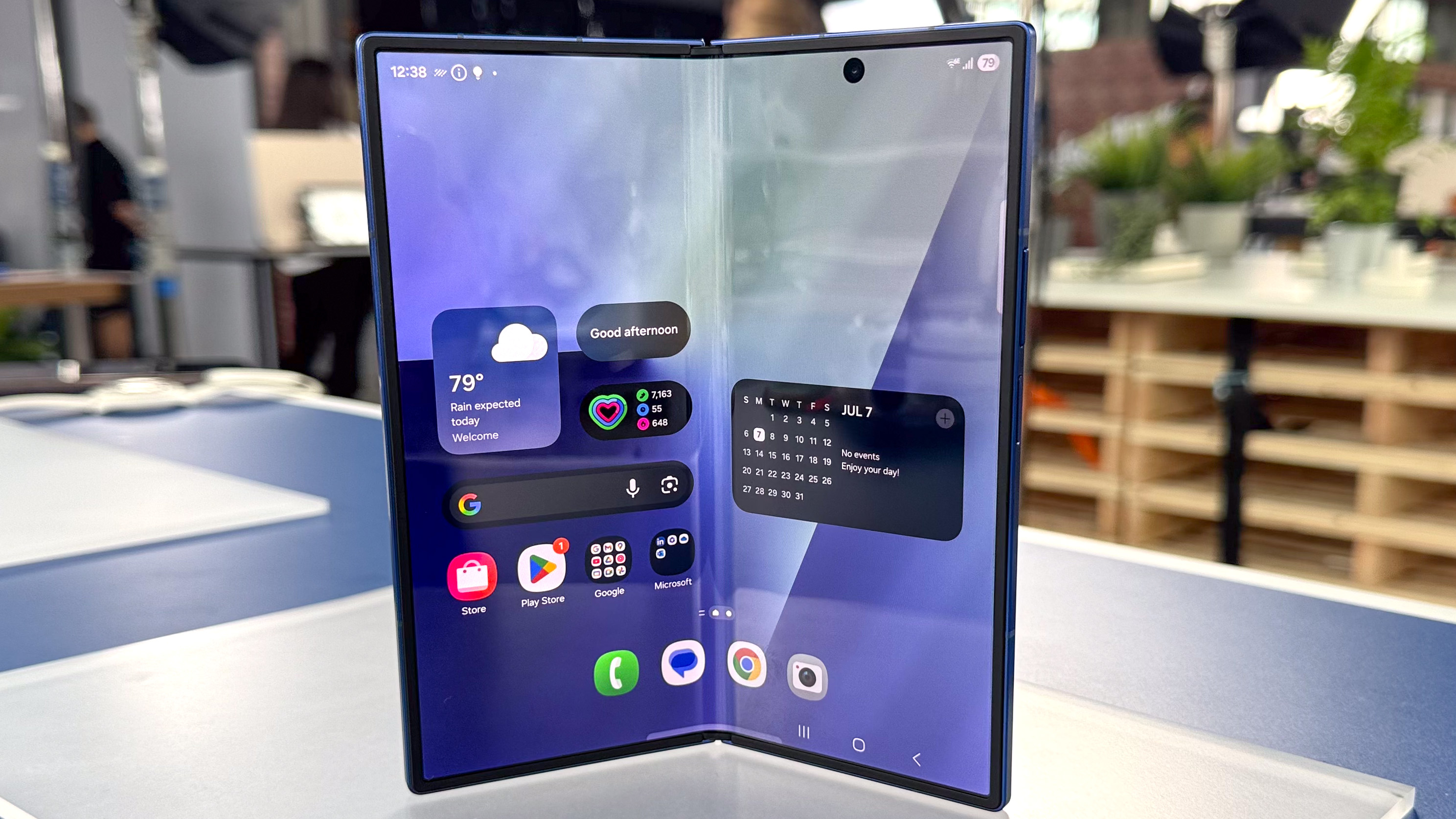 Galaxy Z Fold 7 shown during Samsung hands on event
