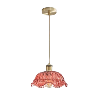 Dunelm pink fluted pendant light