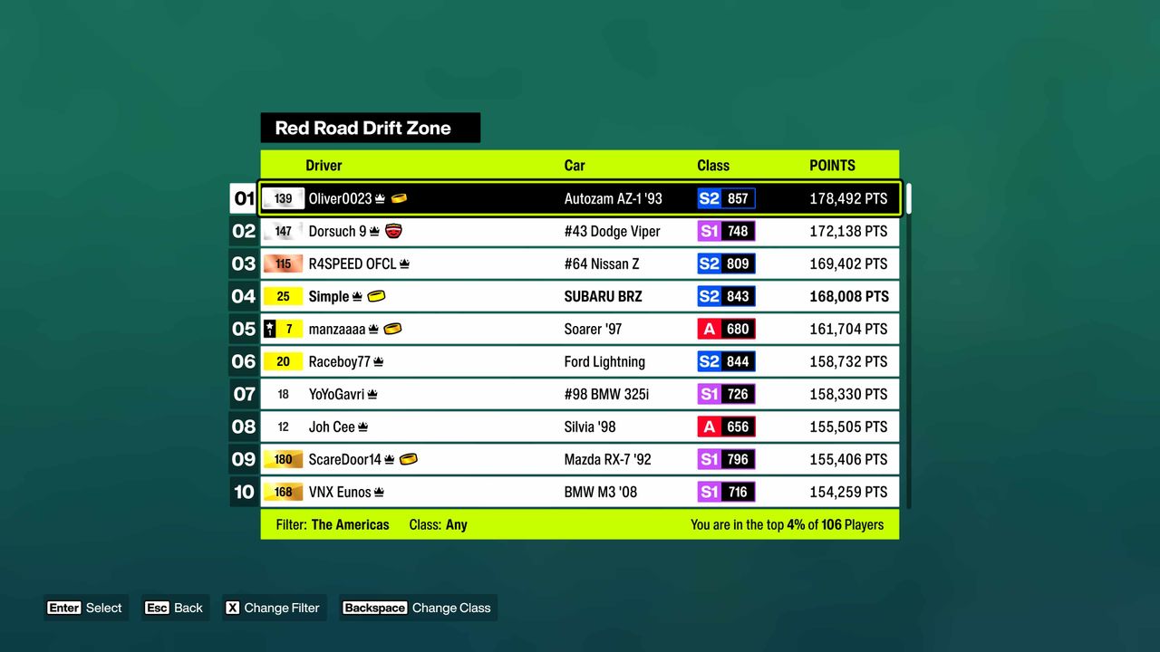 Forza Horizon 6 screenshot of leaderboards