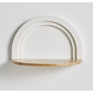 shelf with arched white back
