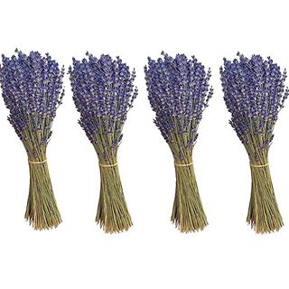 Natural Dried Lavender Flowers(4 Bundles), Dried Lavender Bundles Dried Flowers Products Bouquet for Wedd Fragrance