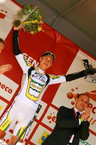 A happy Tony Martin on the podium in Genk.