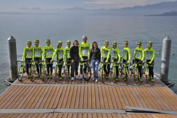 MCipollini-Giambenini-Gauss and the man himself on the shores of Lake Garda.