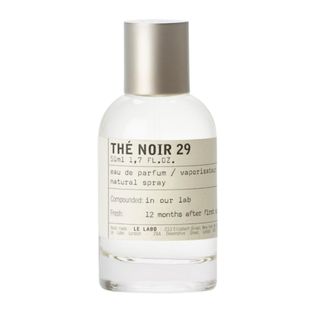 A product shot of Le Labo Thé Noir 29 Eau de Parfum on a white background