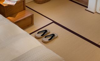 Japanese Tatami tiles, made of pressed straw and rice.