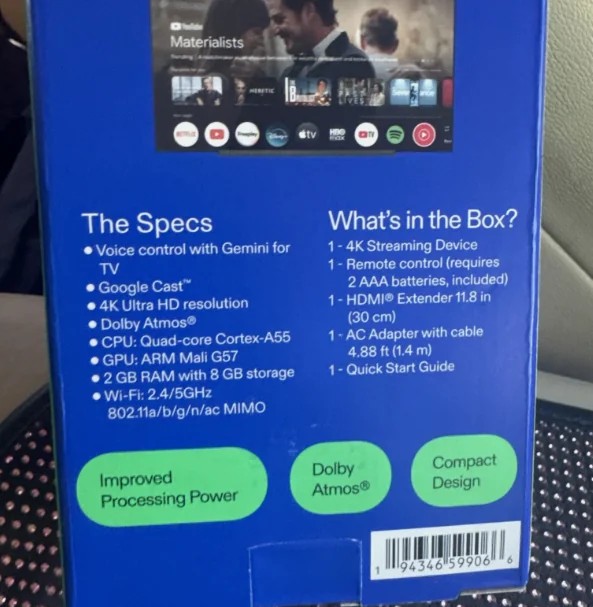 ادعای بستهبندی دستگاه پخش جریانی Onn 4K