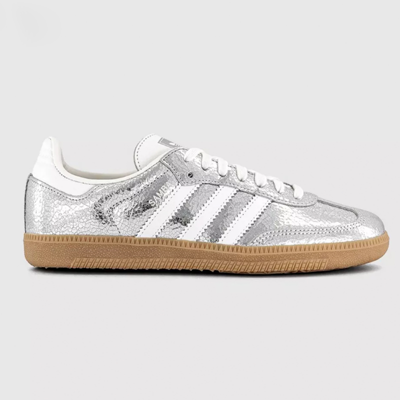 silver leather adidas samba