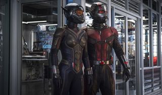 Ant-Man and The Wasp suited in the lab, ready for action