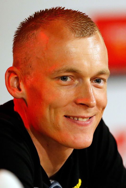 LottoNL-Jumbo's Robert Gesink similes through the press conference