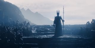 A silhouette of Sauron from the LOTR: The Rings of Power