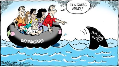 Political cartoon U.S. ObamaCare SCOTUS