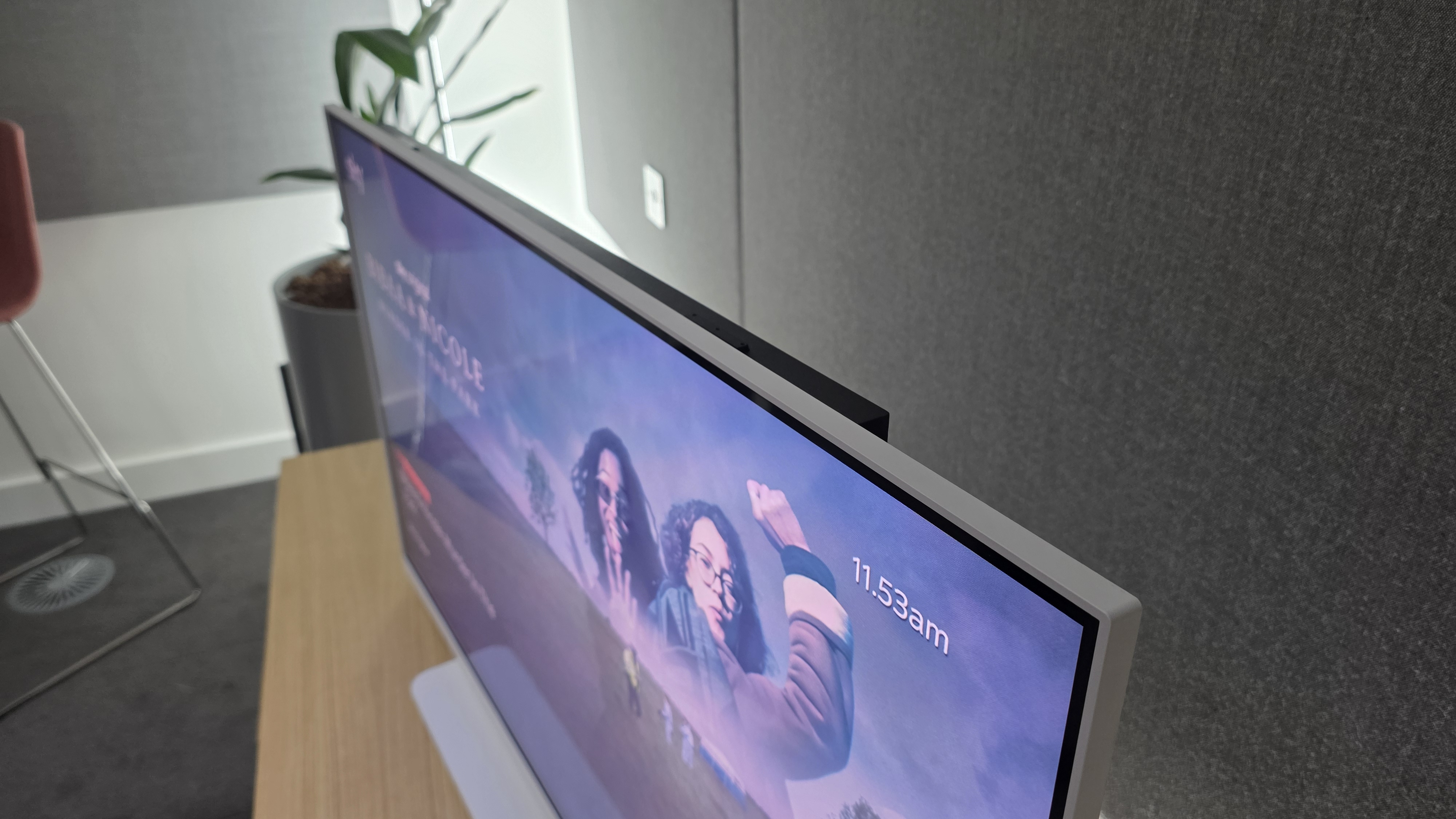 Sky Glass Air on a wooden media unit