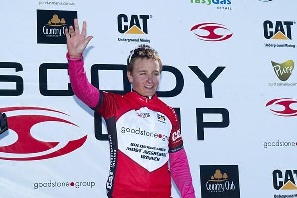 Alexander Ray (Hyster-Total Rush) was awarded the Goodstone Group most aggressive rider's jersey for the final stage in Westbury.