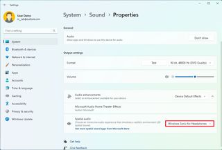 Enable Spatial Sound on Windows 11