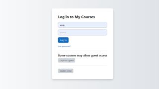 Screenshot of the Moodle login page