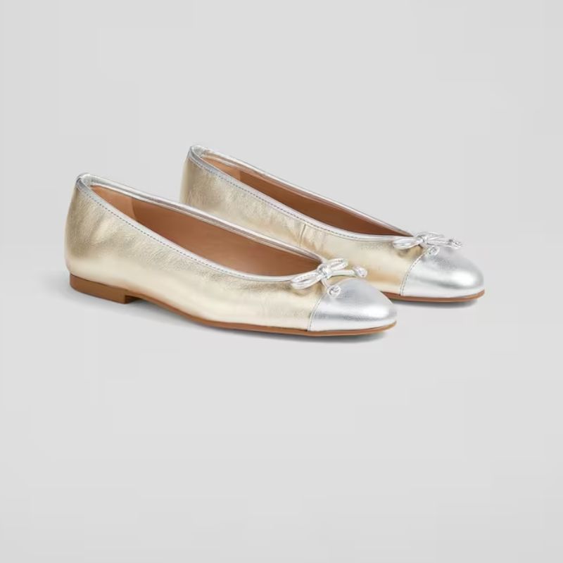 metallic ballet pumps