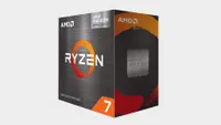 AMD Ryzen 7 5700G in its packaging on a grey background