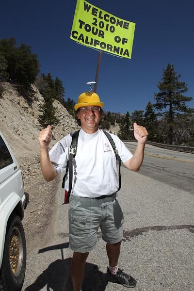 Johnnie Telapia lives just down the road from the finish in a mountain hamlet called Running Springs.