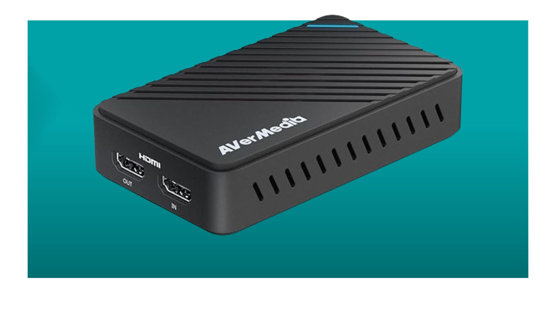 Avermedia Live Gamer Ultra S capture card on a blue background