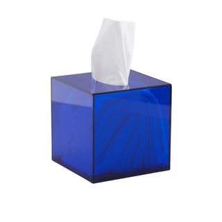 An acrylic tissue box