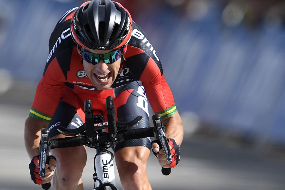 Richie Porte (BMC) digs deep in the time trial