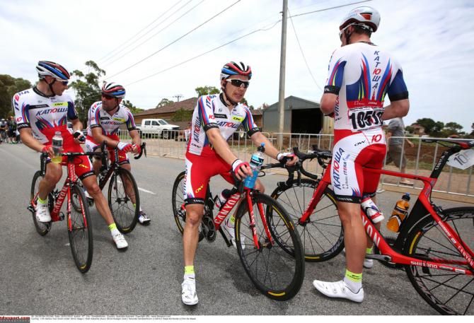 Katusha riders post-stage