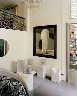 Marble furniture at Karl Lagerfeld's Paris apartment