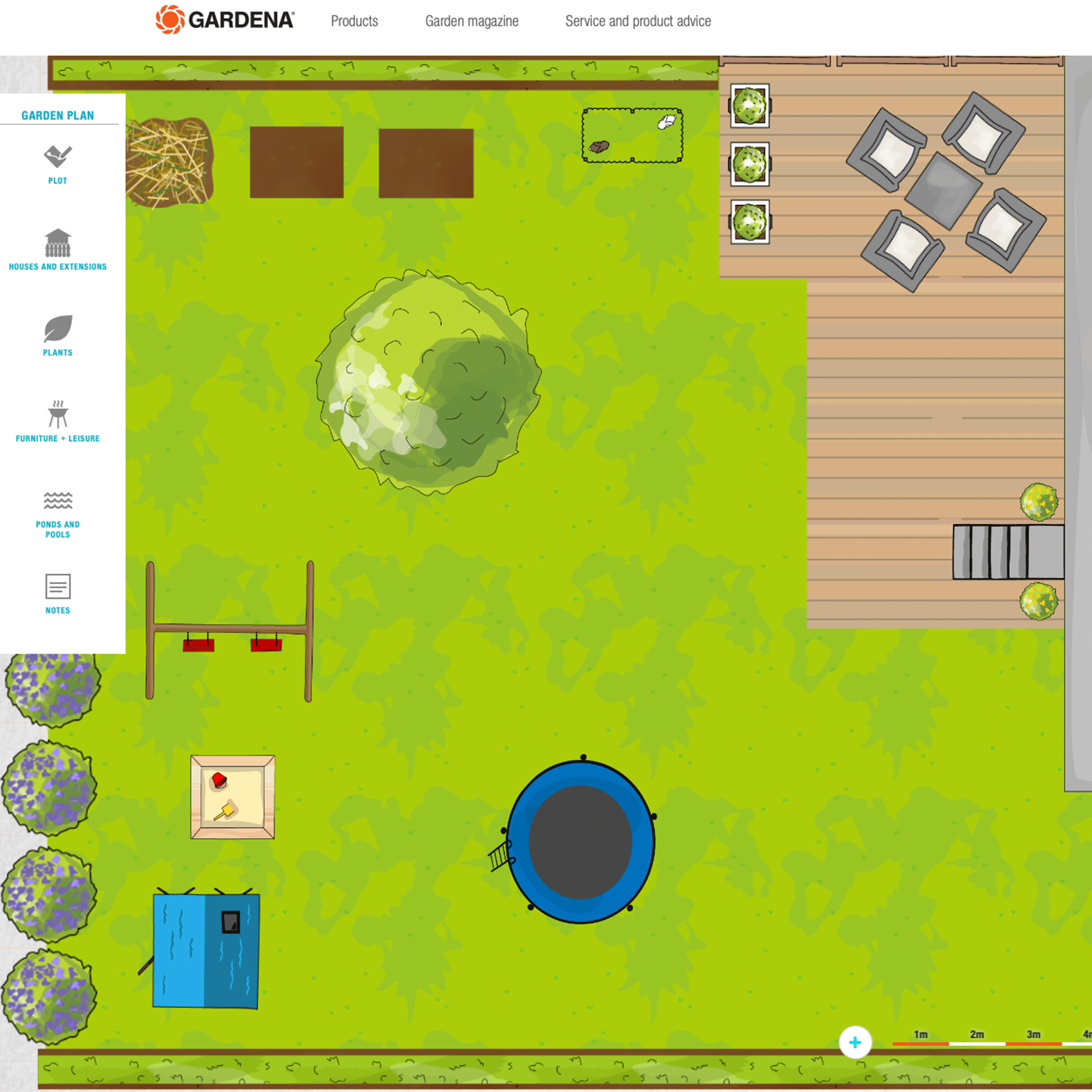 Screenshot of a garden layout design