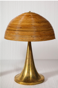 Bamboo Lamp with Brass Base from 1stDibs