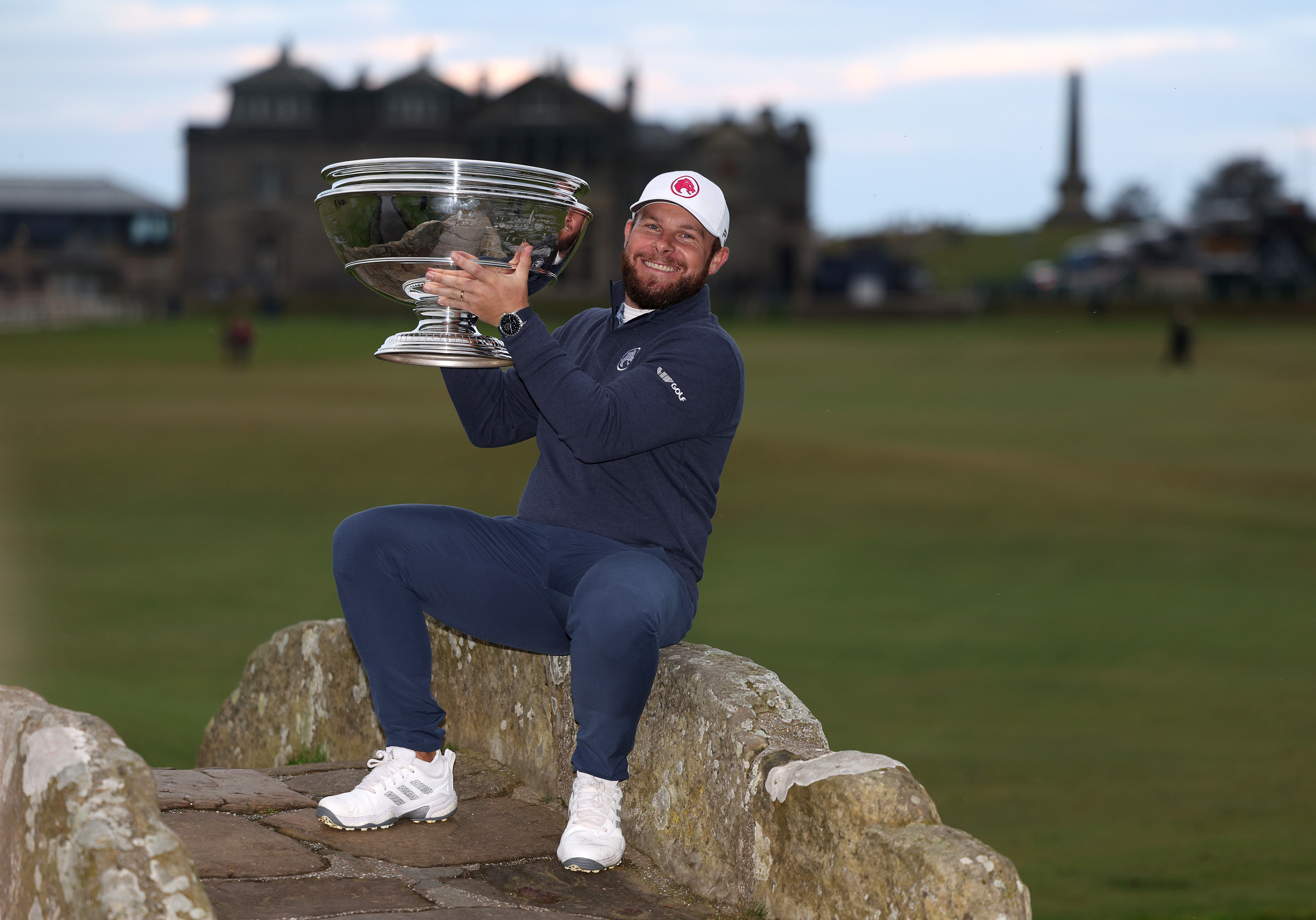 Tyrrell Hatton poses with the Alfred Dunhill Links Championship trophy