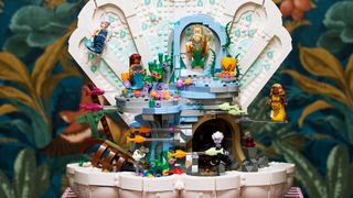 Lego The Little Mermaid Royal Clamshell with minifigures against a colorful background