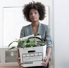woman packing up office