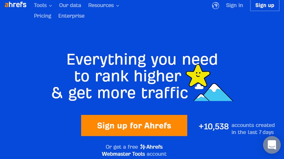 Website screenshot for Ahrefs