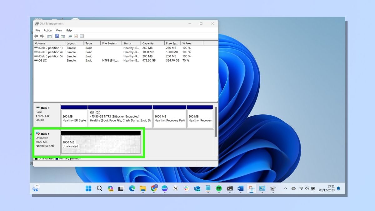 снимок экрана, показывающий, как создать и отформатировать раздел жесткого диска — VHD теперь в управлении дисками