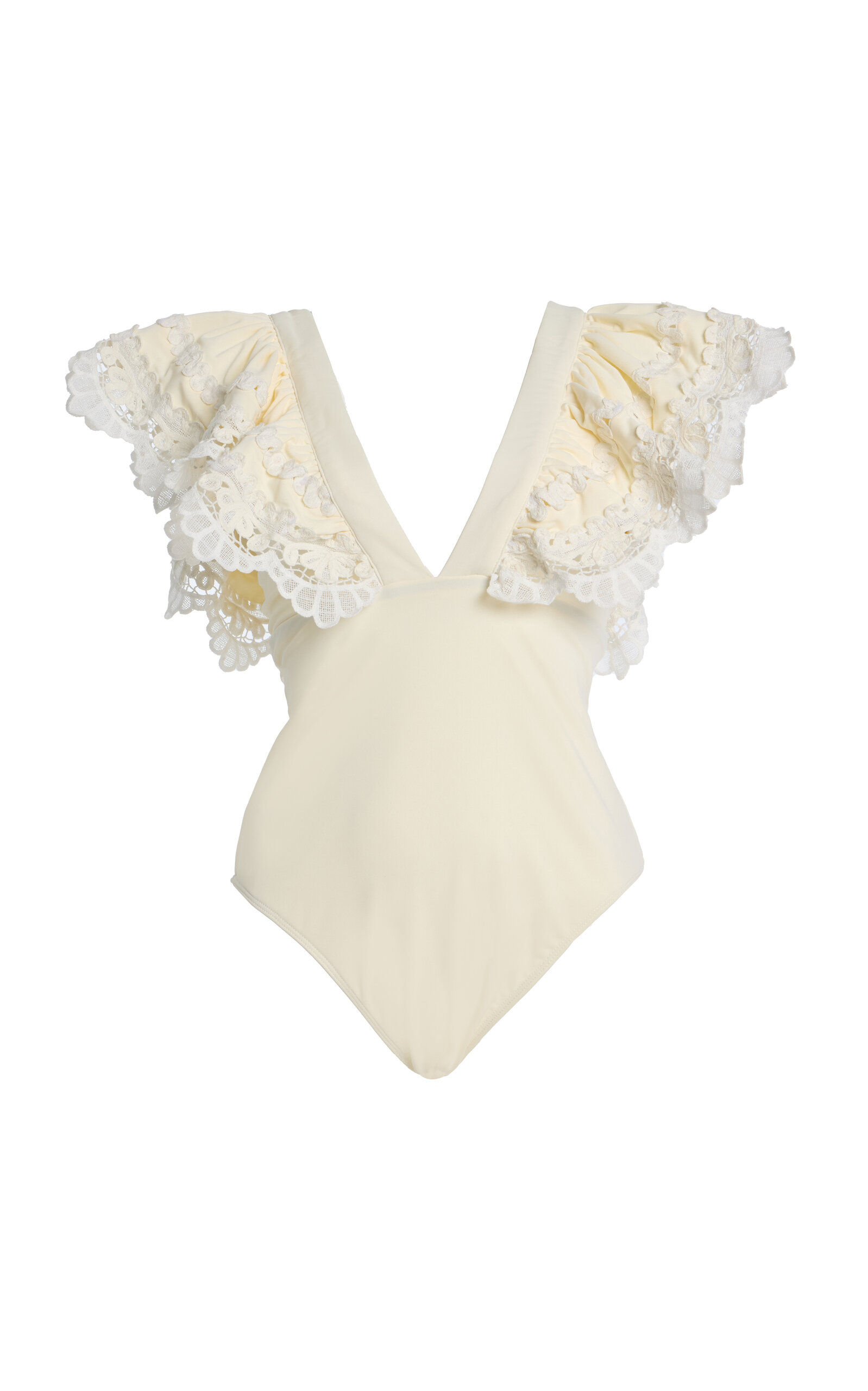 Iyla Ruffled Lace-Trimmed One-Piece Swimsuit