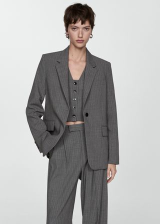 Pinstripe Suit Blazer - Women | Mango Usa