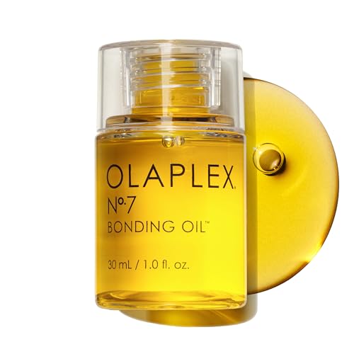 Olaplex No. 7 Bonding Oil, Concentrated High Shine Oil, Heat Protectant, Visibly Smooths & Softens Hair, Added Color Vibrancy, Up to 72 Hour Frizz Control, for All Hair Types, 1 Fl Oz