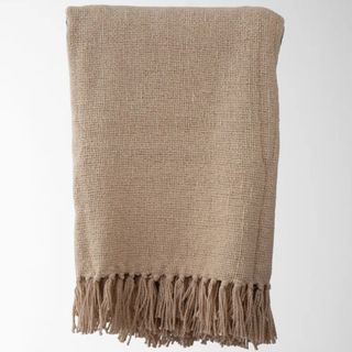 Oatmeal Knitted Throw Blanket