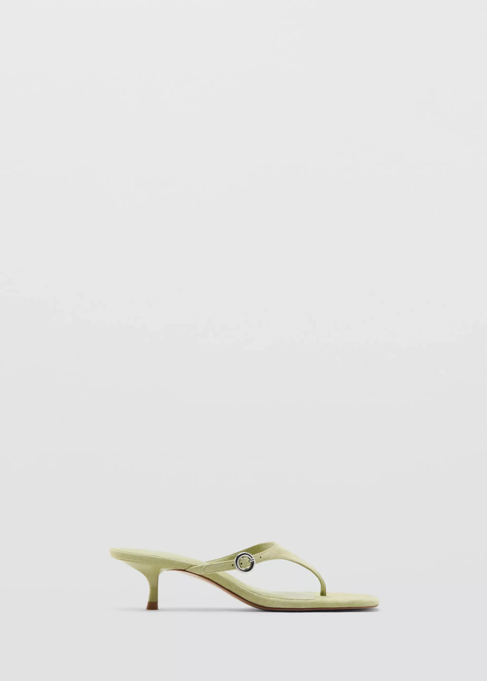 MANGO, Kitten-Heel Leather Sandals