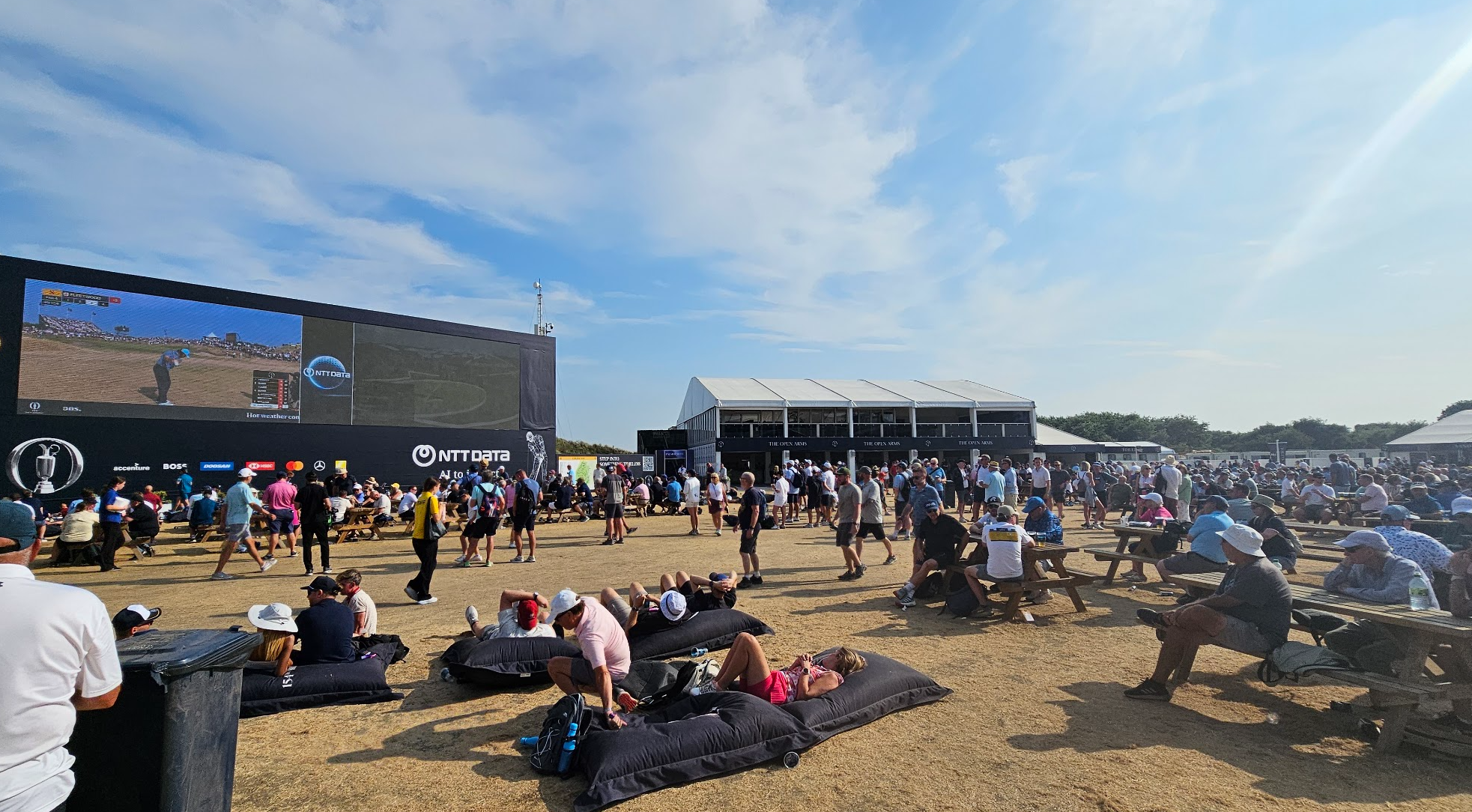 A view of the fan village at the 154th Open