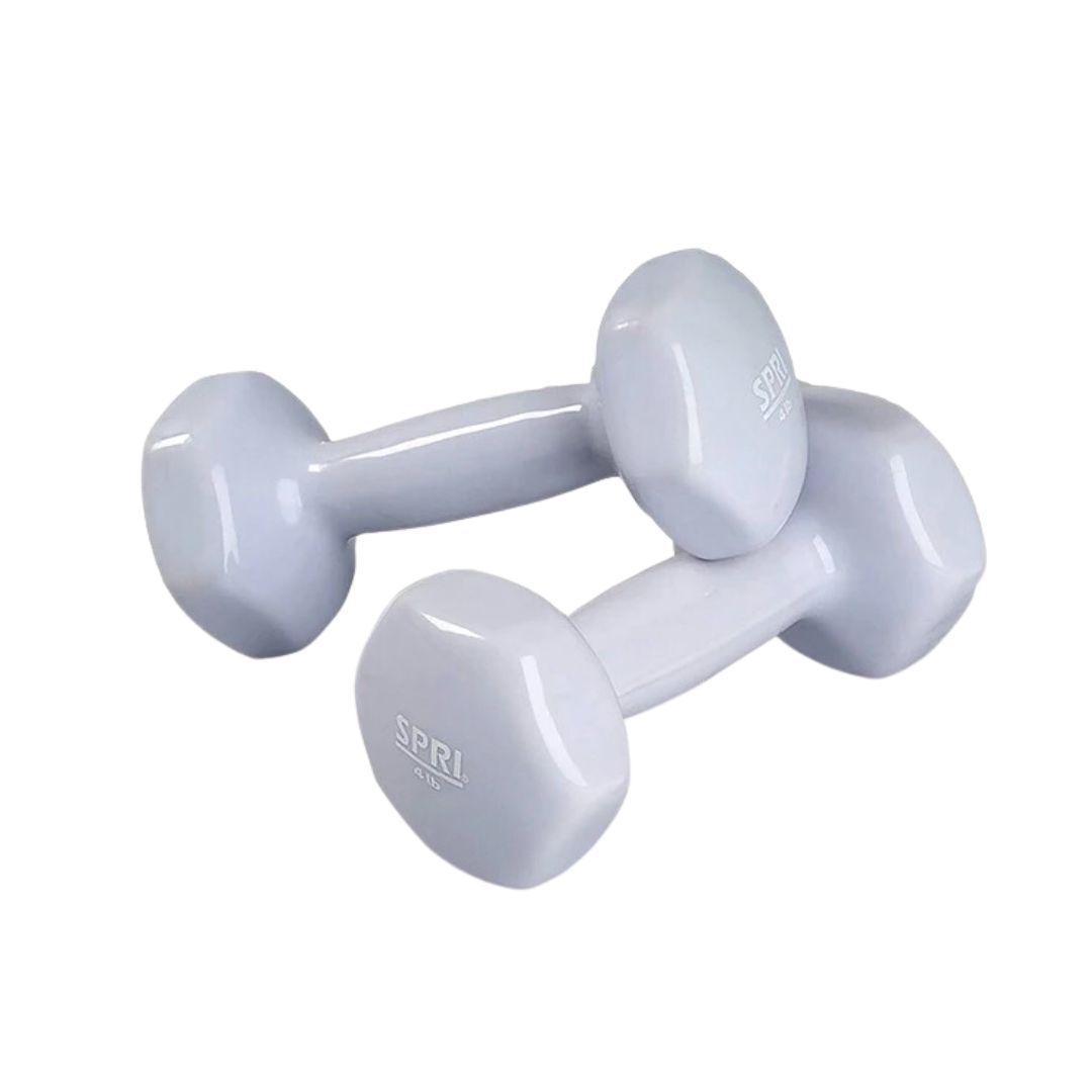 SPRI 1.8kg/4lbs Vinyl Dumbbells for a walking workout